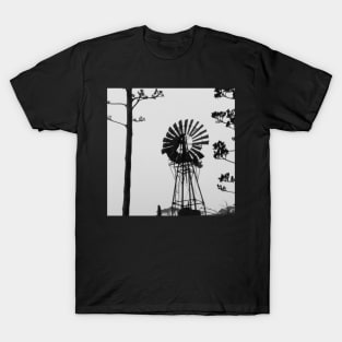 Metallic Water Pumping Windmill Rural Machinery T-Shirt